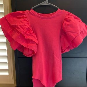 Zara ruffle sleeved bodysuit